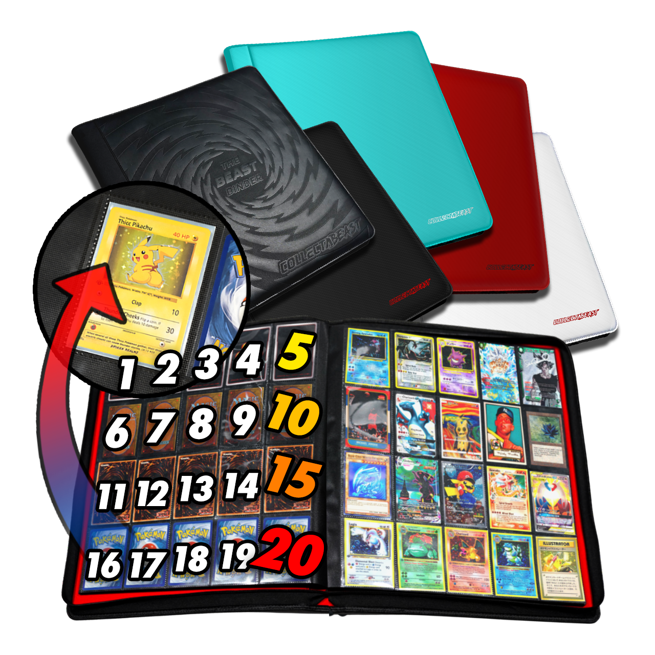 The Beast Binder by CollectaBeast - The World's Biggest Binder 1280+ Cards 20 Pocket Pages